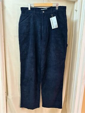 JL Casual Navy Corduroy Carpenter Pants Men’s Size 36 Straight Leg Work Pants
